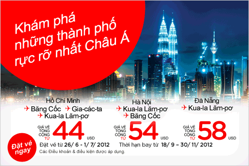 Khám Phá các thánh phố Châu Á với vé máy bay giá rẻ Air  Asia