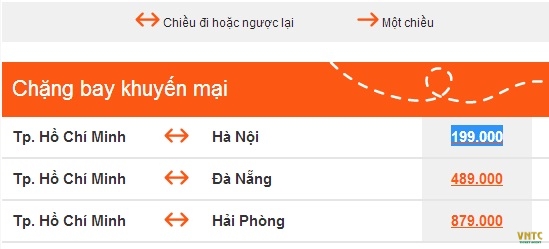 Vé máy bay Hà Nội đi Hồ Chí Minh 199.000